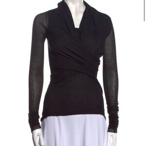 Rick Owens Black Draped Women's Blouse